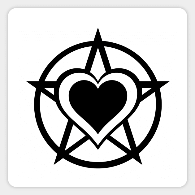 Black Pagan Heart Cheeky Witch® Magnet by Cheeky Witch